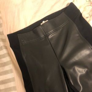 Loft Faux Leather Panel leggings, size M
